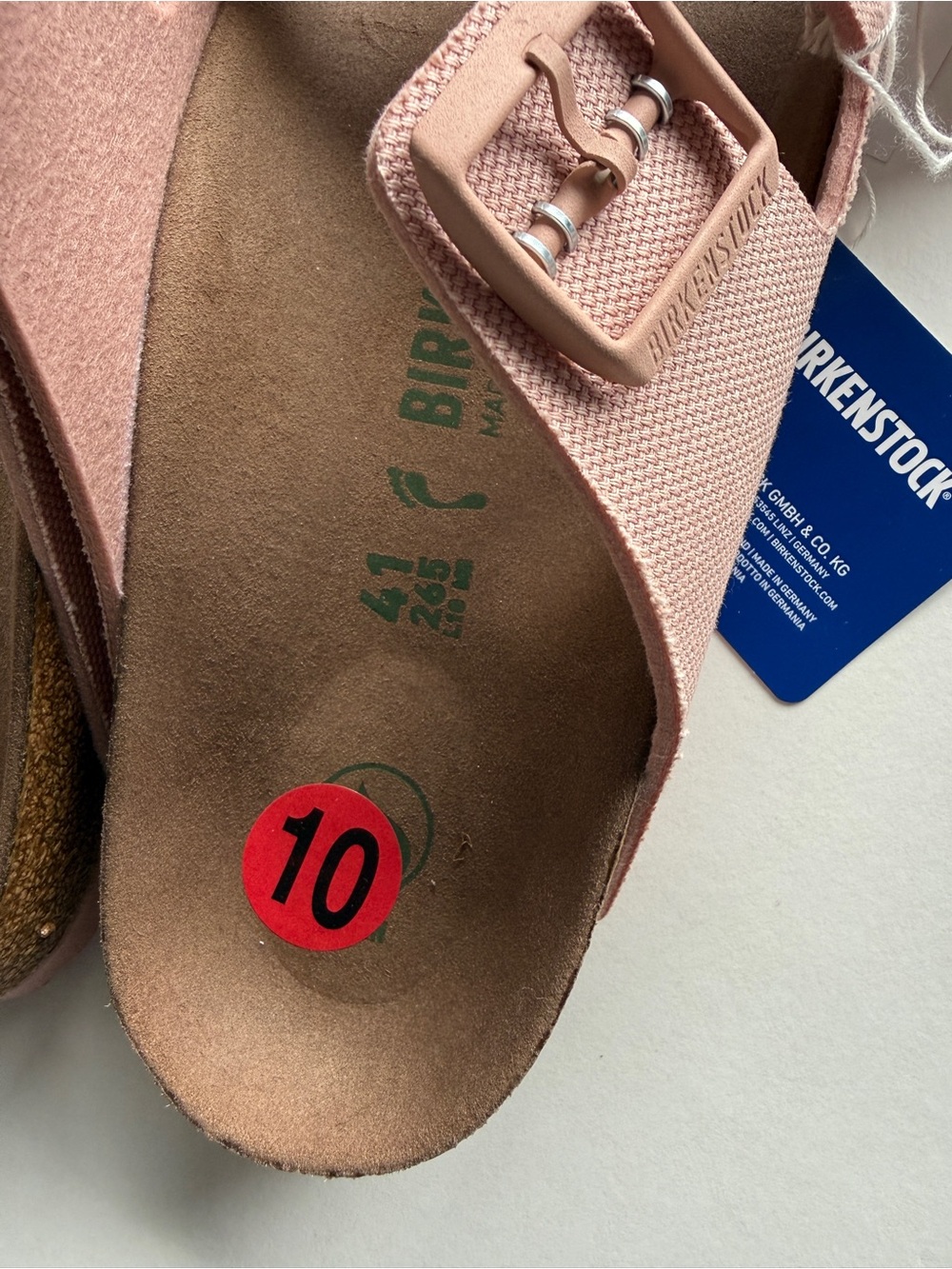Birkenstock [EU 41] Arizona Canvas Vegan Sandals Narrow Fit Pink - Picture 4 of 11